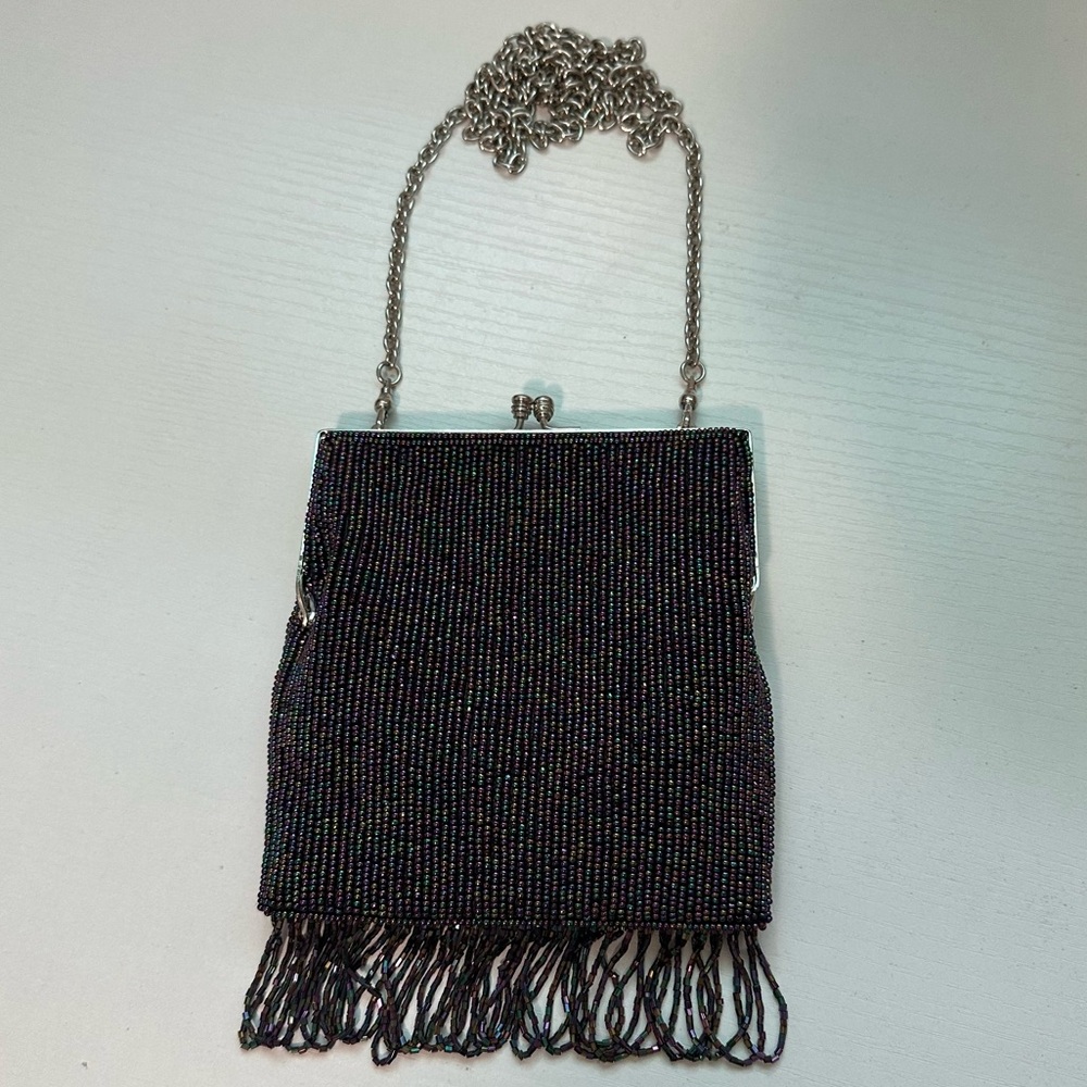 Inge Christopher Purple Beaded Fringe Bag - Picture 10 of 12